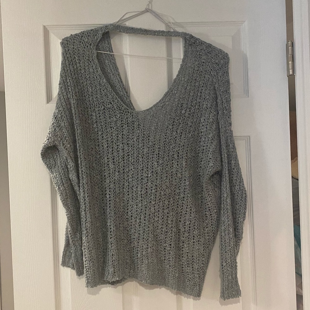 Dreamers v neck sweater with open cross back S